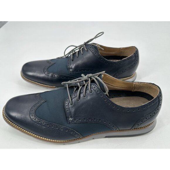 Cole Haan Men's Wingtip Oxfords Blue Leather Lace Up Rubber Sole 12M - Picture 5 of 10